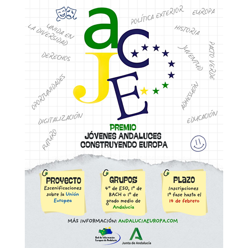 XIX Edición del Premio Escolar de la Red de Información Europea de Andalucía 2025 JÓVENES ANDALUCES CONSTRUYENDO EUROPA - JACE